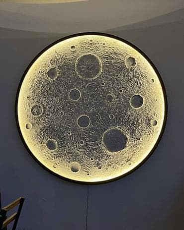 panel radiyatir: Dekorativ “Ay” LED divar lampası - Dairəvi dizayn: Ay səthinin krater — 1