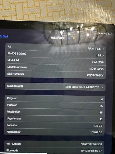 Планшеты: Apple iPad (A16) planşet Qutu adapter necə almışamsa elədə satıram - — 3