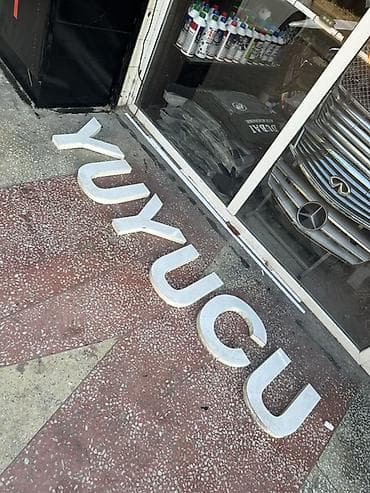 reklamlar: Alüminium hüruflarla vitrin/tablo yazısı – “YUYUCU” - Material: qalın — 3