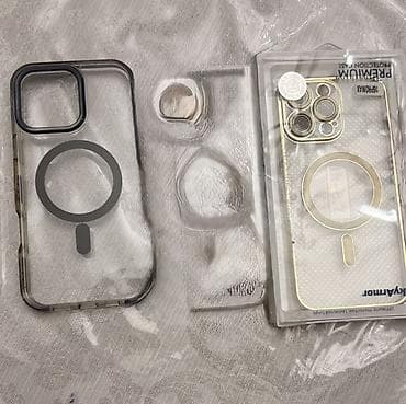 MagSafe uyğunluqlı şəffaf telefon qabı dəsti - iPhone 16Pro Max üçün