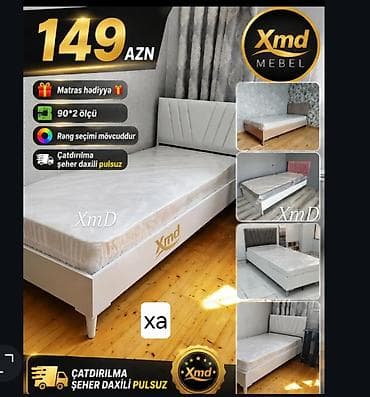 Birnəfərlik çarpayı dəsti – döşək hədiyyə Ölçü: 90x200 sm Müasir və