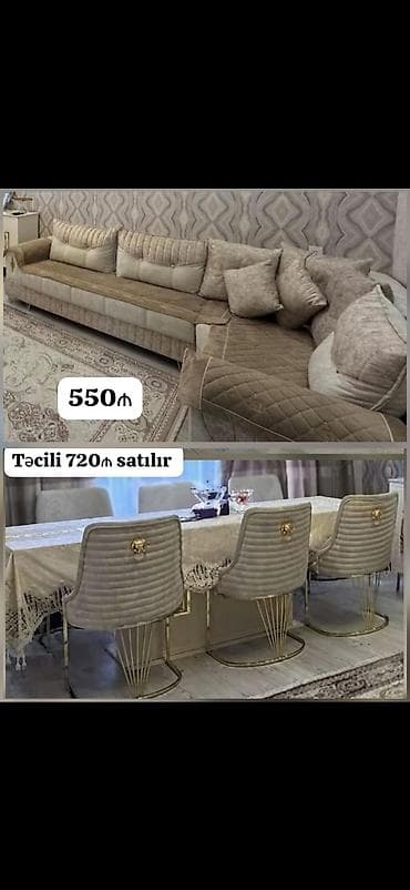 hesir stul: 720₼ masa desti 550₼ KÜNC divan Divan Açılır baza var yeni kimidir — 1