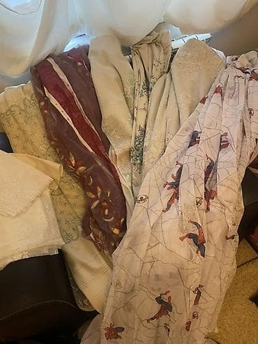 Pərdə və tüllər dəsti - Müxtəlif rəng və naxışlarda pərdə/tül