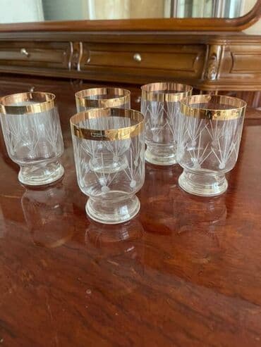 Rümkalar, rəng - Qızılı, Şüşə, 6 ədədli dəst, Rusiya