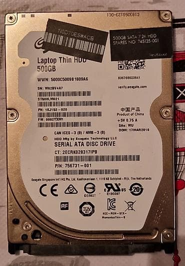 Daxili Sərt disk (HDD) Seagate, 512 GB, 7200 RPM, 2.5", İşlənmiş