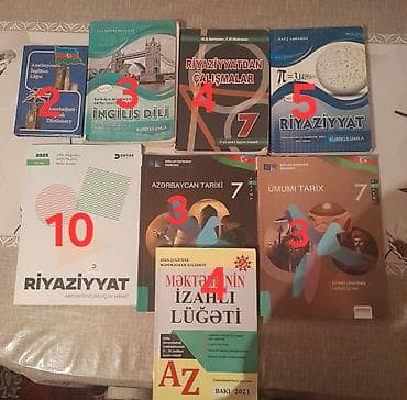 7-ci sinif üçün dərslik və vəsaitlər paketi Paketdə müxtəlif fənlər