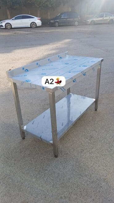 yemek dezgahi: AYNUR 2💃 📏Ölcü 120×60 🪄Calisma dezgahi alt refli 🪄Paslanmaz 💶Qiymət — 1