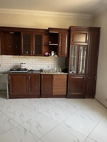 mdf mebel: Mətbəx mebel dəsti – klassik tərz, qəhvəyi rəng - Material: taxta — 1