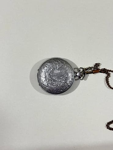 gumuş saat: Məhsul: mexaniki cib saatı, zəncirli, qapaqlı model İşləkdir — 3