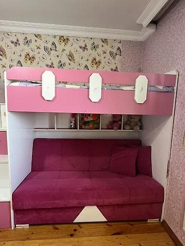 alaca mebel: Qız üçün, İşlənmiş, Çarpayı, Matras ilə — 3