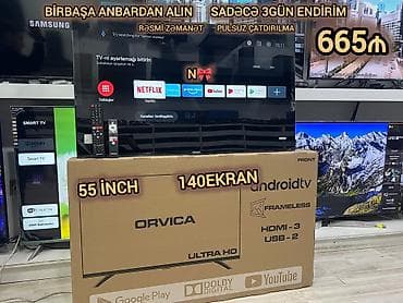 Orvica 55" (140 sm) Android TV – Ultra HD, çərçivəsiz dizayn