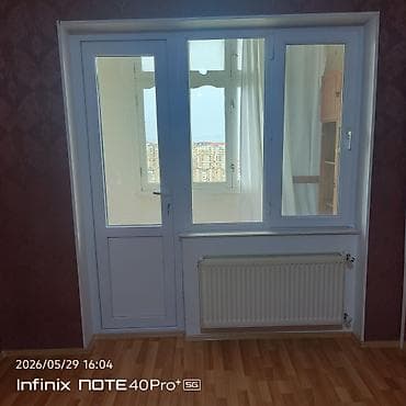 plastik qapi ikinci el: PVC balkon qapısı və pəncərə dəsti - Material: ağ rəngli PVC profil - — 1