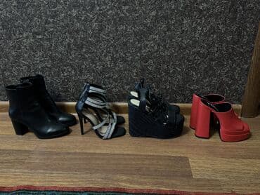 qadın alt: Qadın ayaqqabıları seti - Qara dəri qısa çəkmə: orta hündür blok — 3