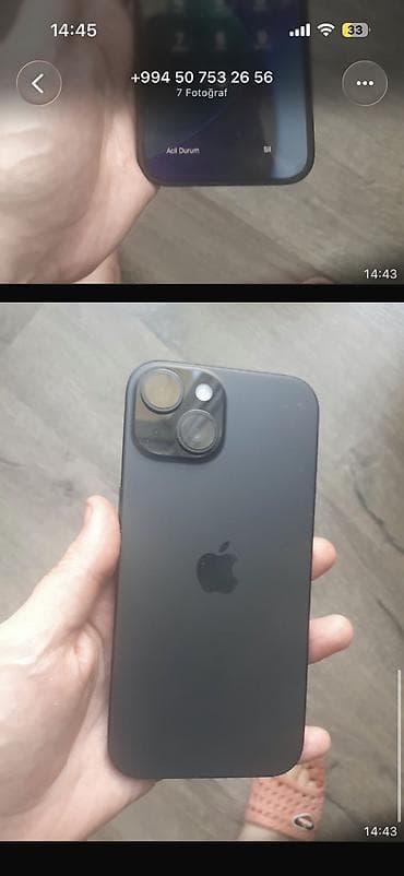 ucuz telefon aksesuarları: IPhone 15, 128 GB, Qara, Zəmanət, Barmaq izi, Simsiz şarj — 6
