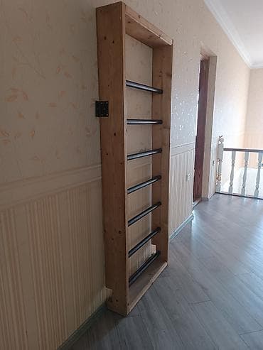 Taxta-çərçivəli divar İsveç pilləkəni (turnik-lestvitsa) qara — 8