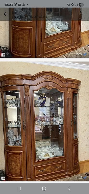 Klassik üslubda vitrin-bufet - Material: ağac karkas, təbii ağac