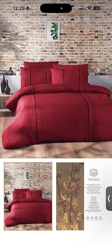 genc yataq: Məhsul: Bordo rəngli zolaqlı yataq dəsti Tərkib və material: - 100% — 1