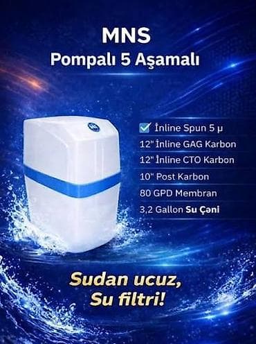 şu: MNS Pompalı 5 Aşamalı su filtri – standart və tez-tez sıradan çıxan — 1