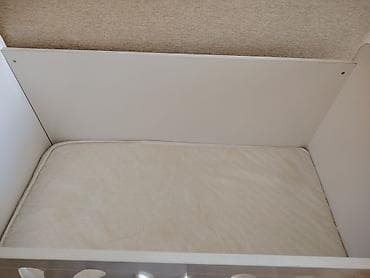 bewik: Ağ rəngdə uşaq beşiyi - Material: laminat/MDF əsaslı panel, hamar və — 6