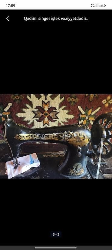 paltar tikən maşin: Tikiş maşını Müğənni, İşlənmiş,Mexaniki, 1 saplı, Ödənişli çatdırılma — 3