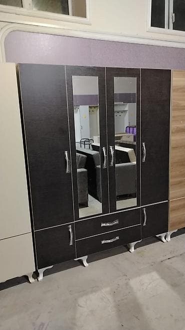 qapi avropa: Yeni, 4 qapılı, Güzgülü, Ağ, Digər material, Açılan, Düz dolab — 8