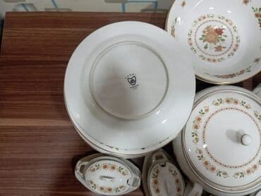 Qab-qacaq və mətbəx ləvazimatlarının alışı: Nahar dəsti, rəng - Ağ, Farfor, 12 nəfərlik, Yaponiya — 9