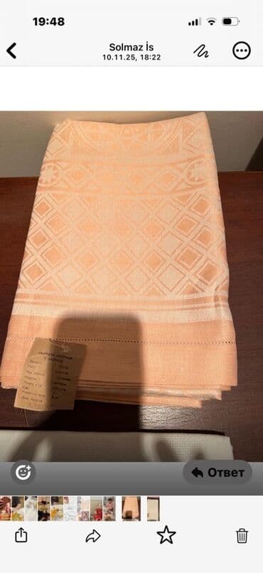 Süni güllər: Məhsul: Masa örtüyü dəstləri (2 ədəd) - Rənglər: krem və şaftalı - — 2