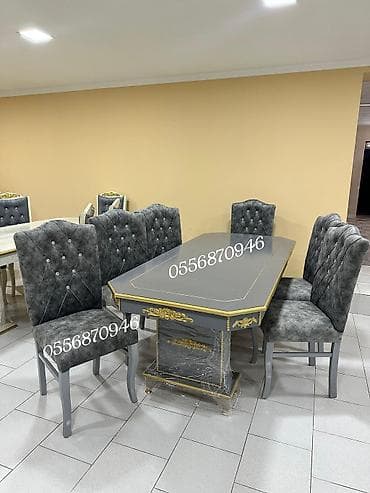 Qonaq otağı üçün, Yeni, Açılmayan, Kvadrat masa, 6 stul