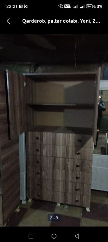 ışkaf: Yeni, 2 qapılı Düz dolab, Qarderob, paltar dolabı — 2
