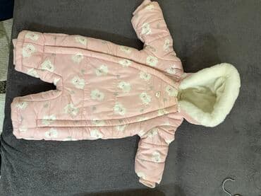 Körpələr üçün qışlıq kombinezon - Rəng: Açıq çəhrayı - Naxış: Aysüzən