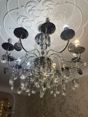 Lincoln: Люстра, 10 и более ламп, Хрусталь — 2