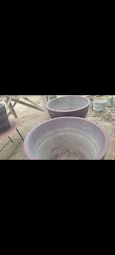 dekorativ sam agaclari: Beton dekorativ puşka formalı iri gülqabları - Material: Armaturla — 1