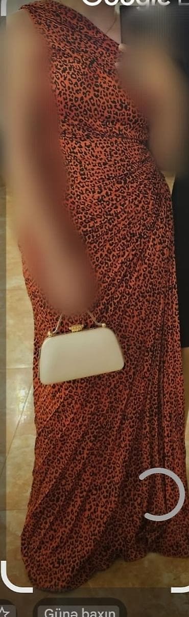 toy donu: Qırmızı-qara leopard naxışlı uzun ziyafət geyimi - Model: bir — 2