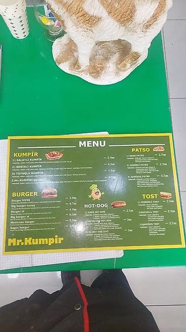 toster qiyməti: Mr.Kumpir – menyu Kumpir - Salatlı Kumpir: tərkibi – kərə yağı — 1