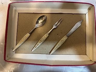 Столовые приборы: Dirçalış firmasının Hədiyyələr seriyasından desert/düyü-bıçaq dəsti — 3
