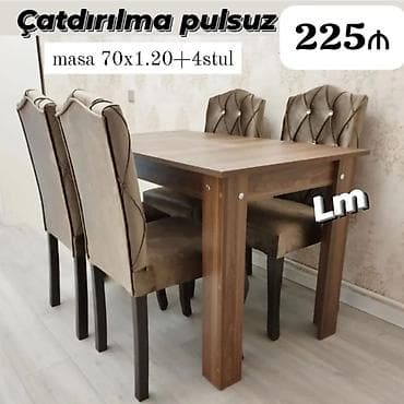toxunma stol stul: Mətbəx/Qonaq otağı üçün masa və 4 stul dəsti - Komplekt: 1 masa + 4 — 1