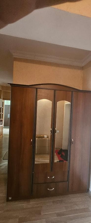 4 qapılı, Qəhvəyi, Taxta, Açılan, Düz dolab