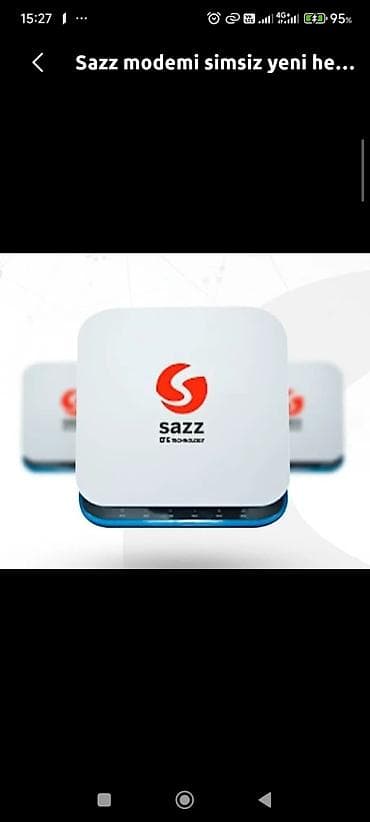 Sazz simsiz modem - Brend: Sazz - Tip: Simsiz (Wi‑Fi) aliram,telefon