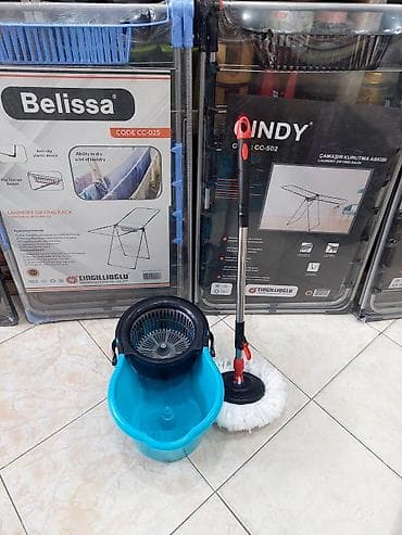 Ev və bağ: Döner başlı spin mop dəsti – vedrə və paslanmayan teleskopik sapla - — 6