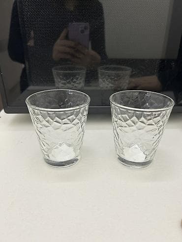 Stəkanlar, rəng - Ağ, Şüşə, 1 əd