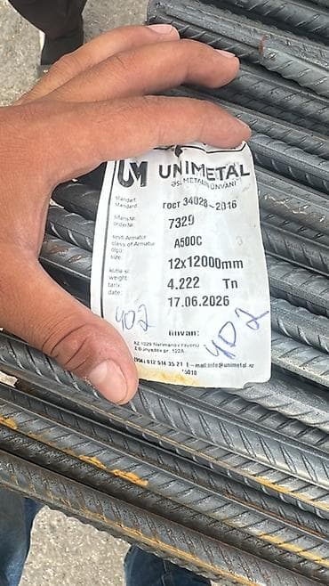 meftil: Məhsul: Armatur çubuqları – UNIMETAL A500C Texniki göstəricilər: - — 4
