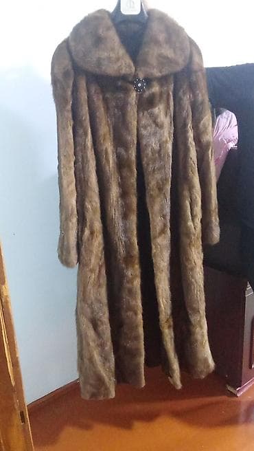Qadın üçün uzun kürk palto - Material: təbii kürk (qəhvəyi tonlarda — 1