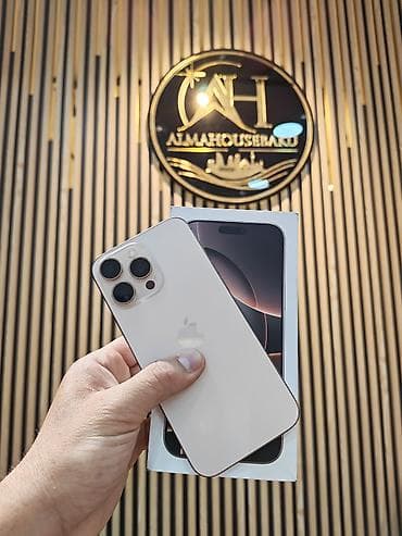 IPhone 16 Pro Max, 256 GB, Desert Titanium, Zəmanət, Simsiz şarj, Face ID