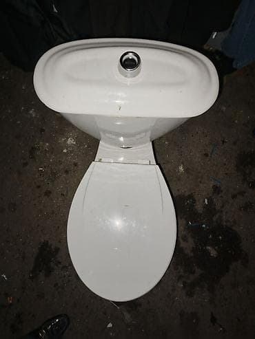 Unitaz komplekti – rezervuar, oturacaq və qapaqla - Klassik ağ rəngli