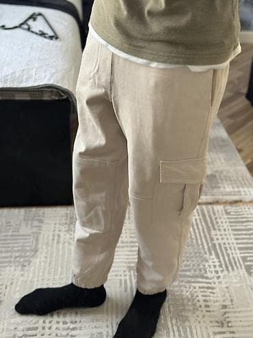 Kostyumlar: ZARA kişi şalvarı – bej rəng - Model: cargo/jogger hibridi - Ölçü: S — 3