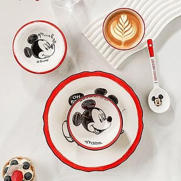 parda: Nahar dəsti, rəng - Qırmızı, Keramika — 2