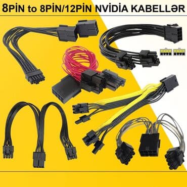 Noutbuklar üçün örtük və çantalar: Kabellər "8pin Original" ⭐8pin to 2x8pin (2x6+2) GPU 20sm – 8 AZN — 1