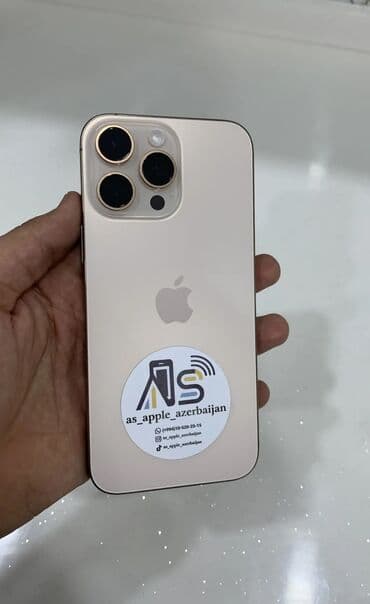 iphone 17 pro max azərbaycanda qiyməti: IPhone 16 Pro Max, 256 GB, Desert Titanium, Barmaq izi, Face ID, Simsiz şarj — 1