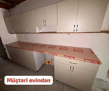 Ev və bağ: Mətbəx mebeli – 303 sm - Rəng: açıq bej - Üst modul: bir neçə bölməli — 1