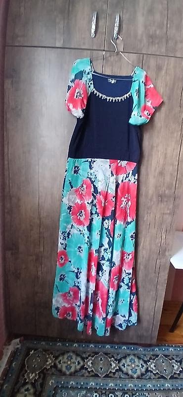 alt paltar: Qadın paltarı – maxi uzunluqda, çiçək naxışlı - Stil: Maxi uzunluqda — 3